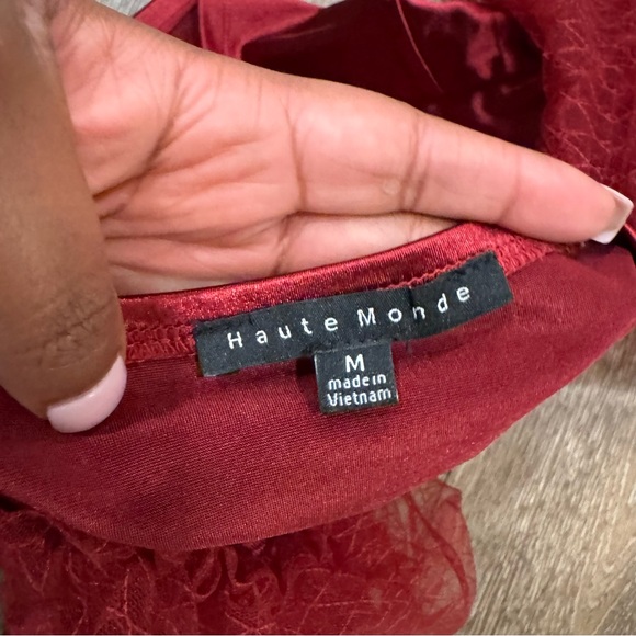 Haute Monde Scarlet Puff Sleeve cropped Blouse - Picture 4 of 6